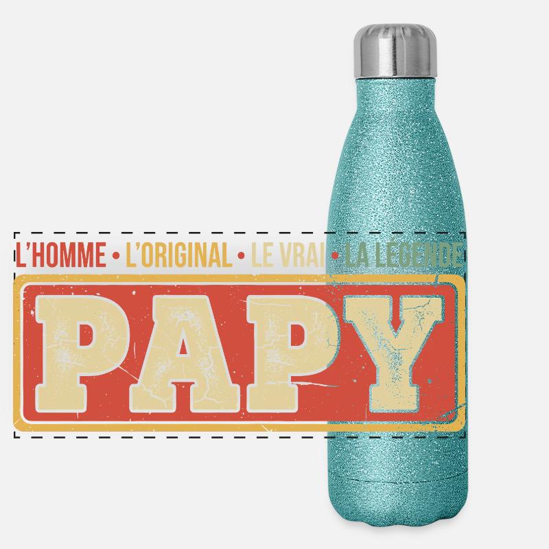 Vintage Papi Grand-Père Original Papy Gourde isotherme panoramique pailletée 500 ml