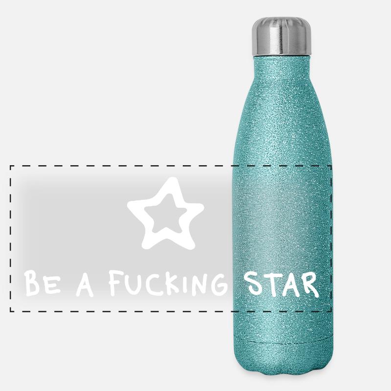Be a fucking Star – Gen Z Statement Minimal Gourde isotherme panoramique pailletée 500 ml