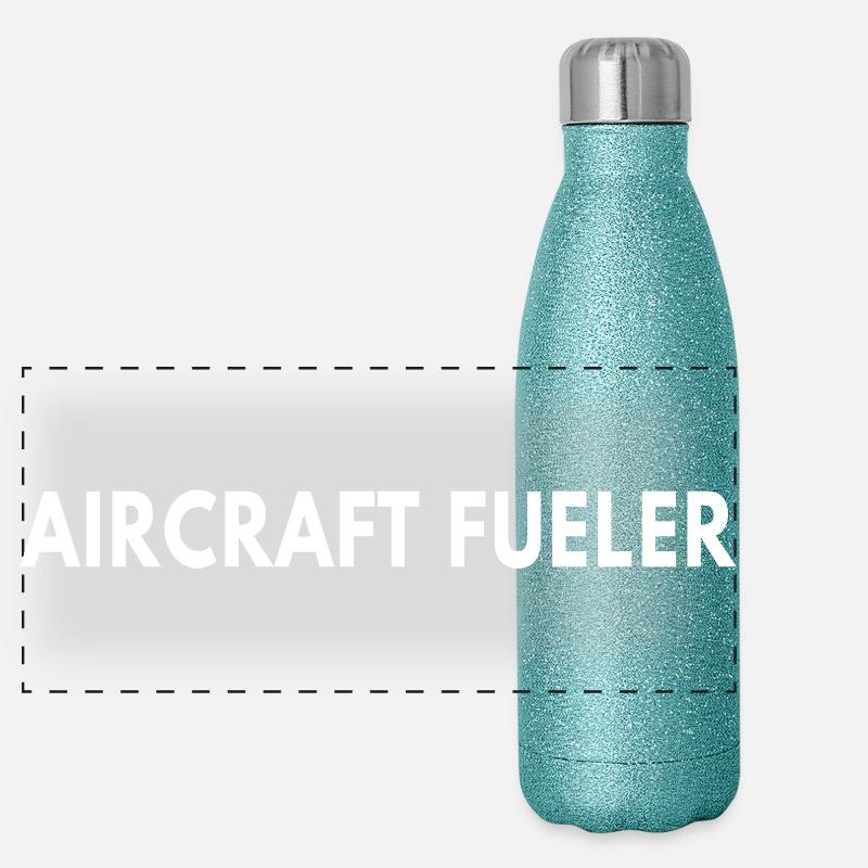Ravitailleur d’aéronefs Équipe au sol d’aviation Gourde isotherme panoramique pailletée 500 ml