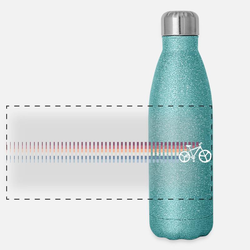 Gradient Barcode Sonnenuntergang Panorama Glitzer Isolierflasche 500 ml