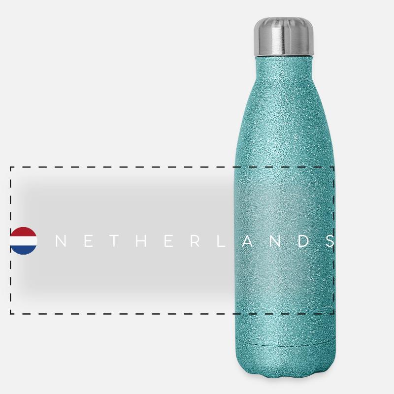 Drapeau des Pays-Bas Gourde isotherme panoramique pailletée 500 ml