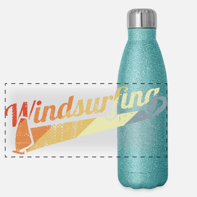 Vintage Windsurfing Panoramic Glitter Thermal Bottle 500 ml
