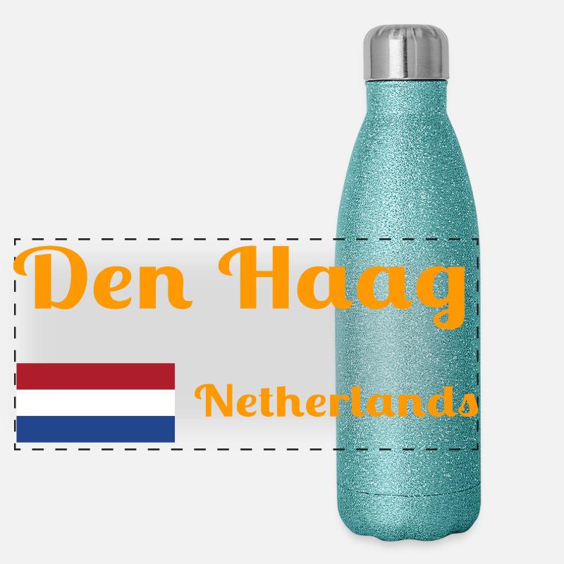 Den La Haye, Pays-Bas - Imprimés élégants Gourde isotherme panoramique pailletée 500 ml