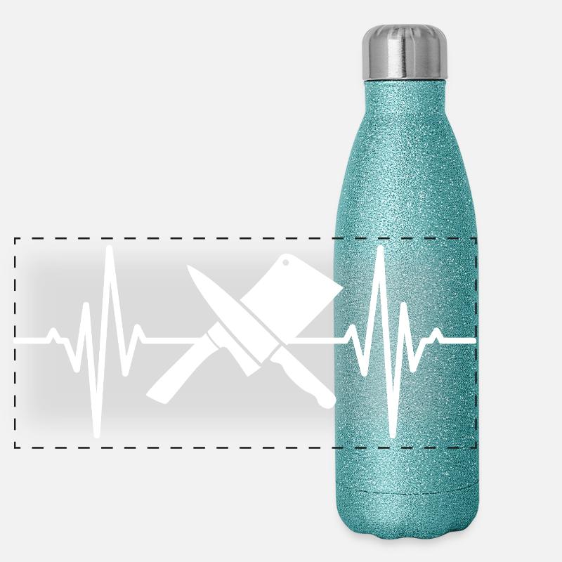 Hackmesser Pulsschlag Panorama Glitzer Isolierflasche 500 ml