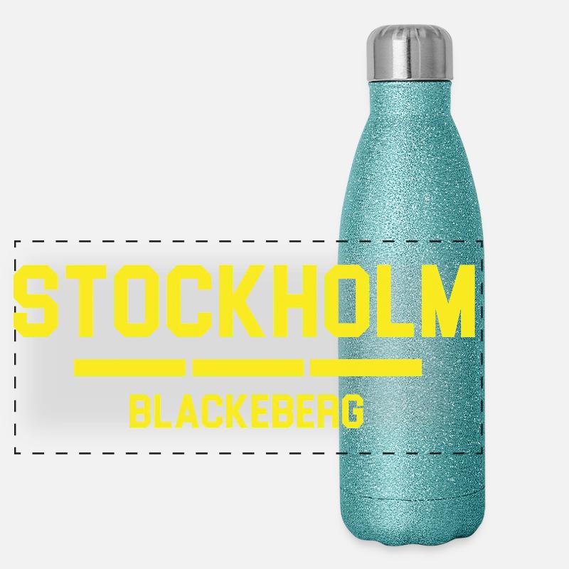 Conception typographique de Stockholm Blackberg Gourde isotherme panoramique pailletée 500 ml