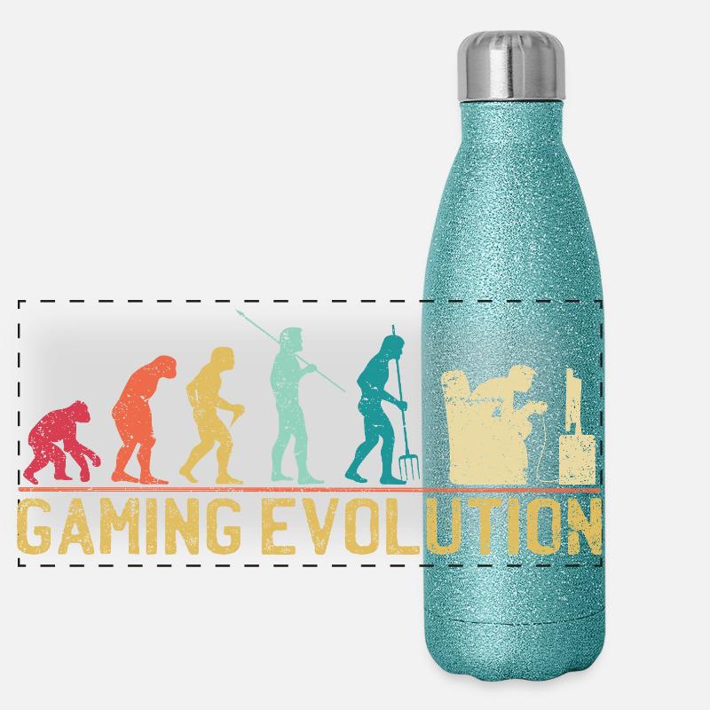 Gaming Evolution Kunstwerk Panorama Glitzer Isolierflasche 500 ml