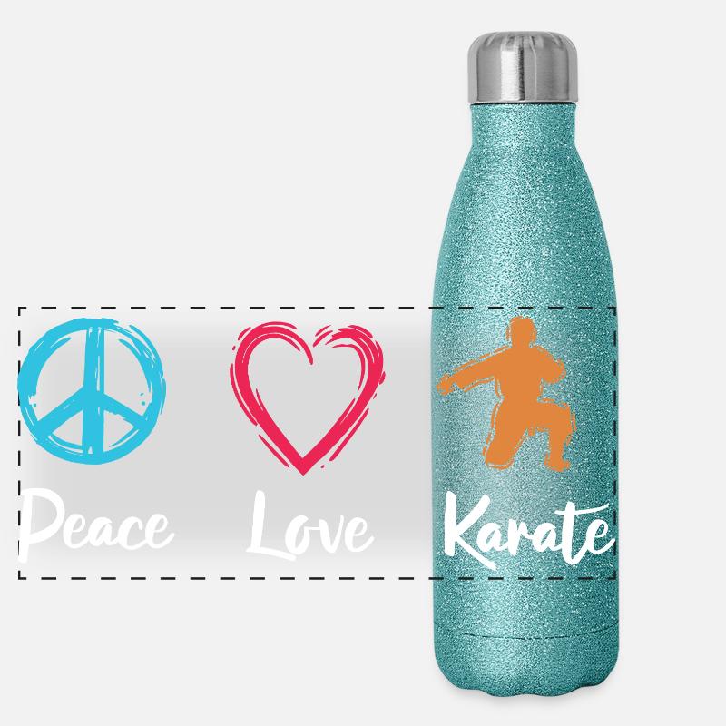 Paix Amour Karaté Gourde isotherme panoramique pailletée 500 ml