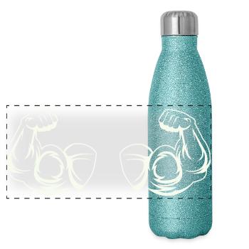 Biceps Fitness - Panoramic Glitter Thermal Bottle 500 ml - blue glitter - Front