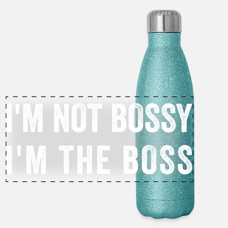 ICH BIN NICHT HERRISCH, ICH BIN DER BOS-S. Panorama Glitzer Isolierflasche 500 ml