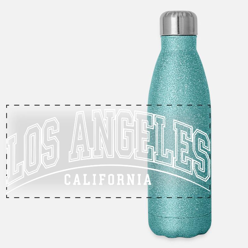 Lettrage universitaire de Los Angeles Gourde isotherme panoramique pailletée 500 ml
