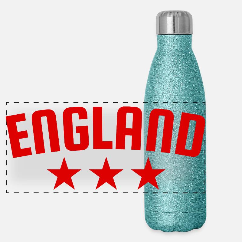 Angleterre 3 étoiles Design Rouge Gourde isotherme panoramique pailletée 500 ml
