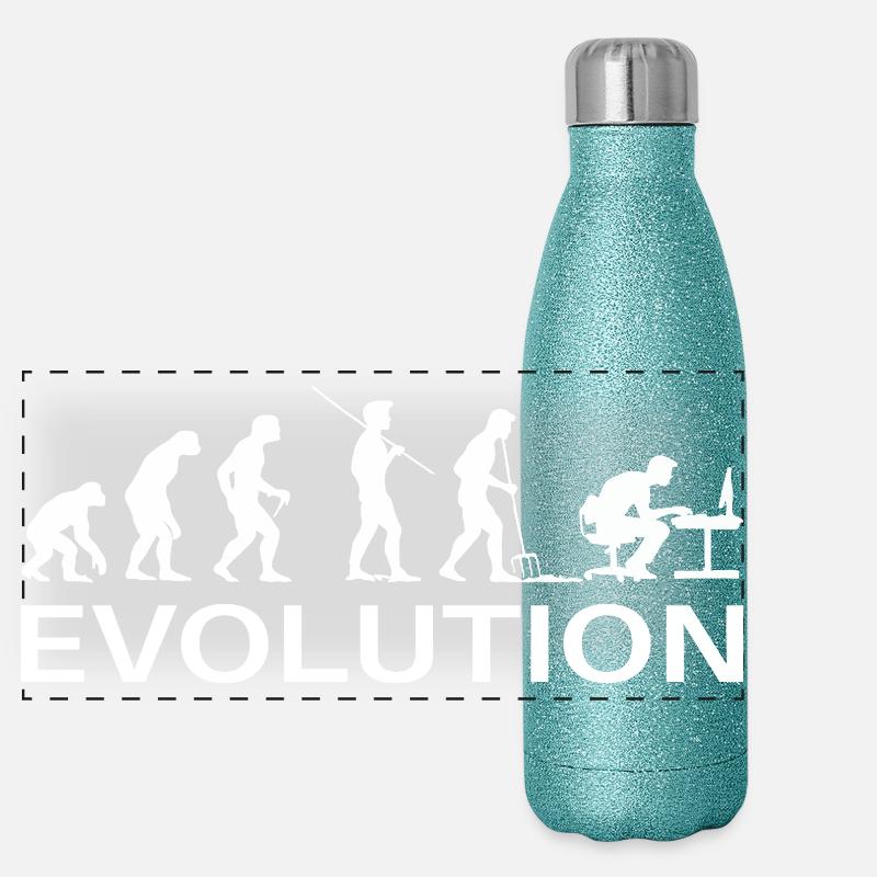 Programmierer Evolution Informatiker Entwickler Panorama Glitzer Isolierflasche 500 ml