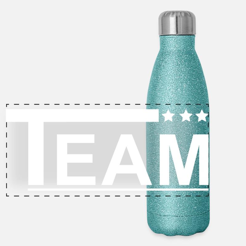 Équipe avec design en étoile Gourde isotherme panoramique pailletée 500 ml
