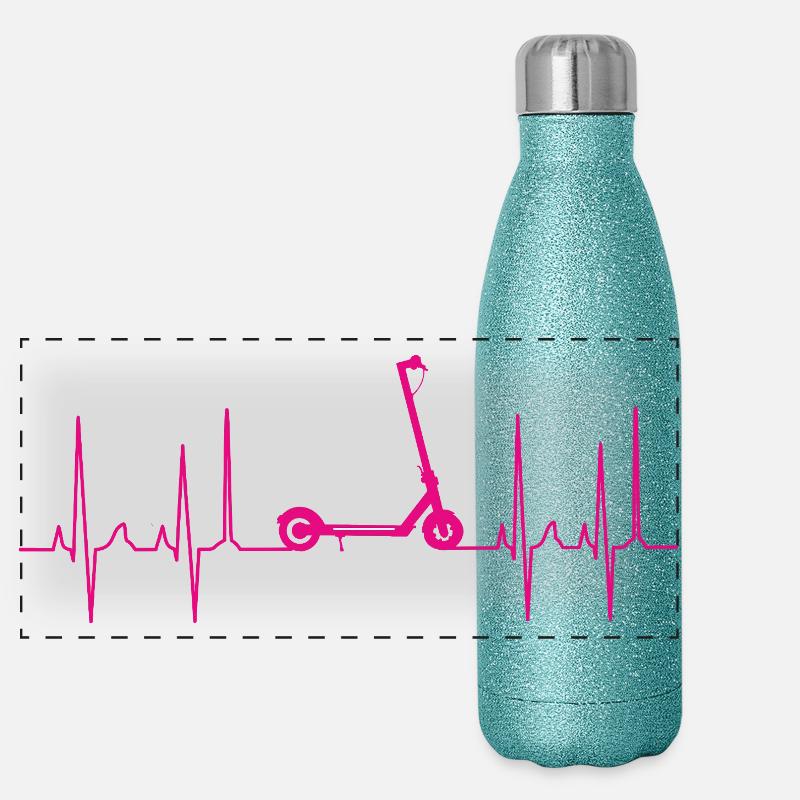 Scooter Kickboard Trotinett Cardiogramme Gourde isotherme panoramique pailletée 500 ml
