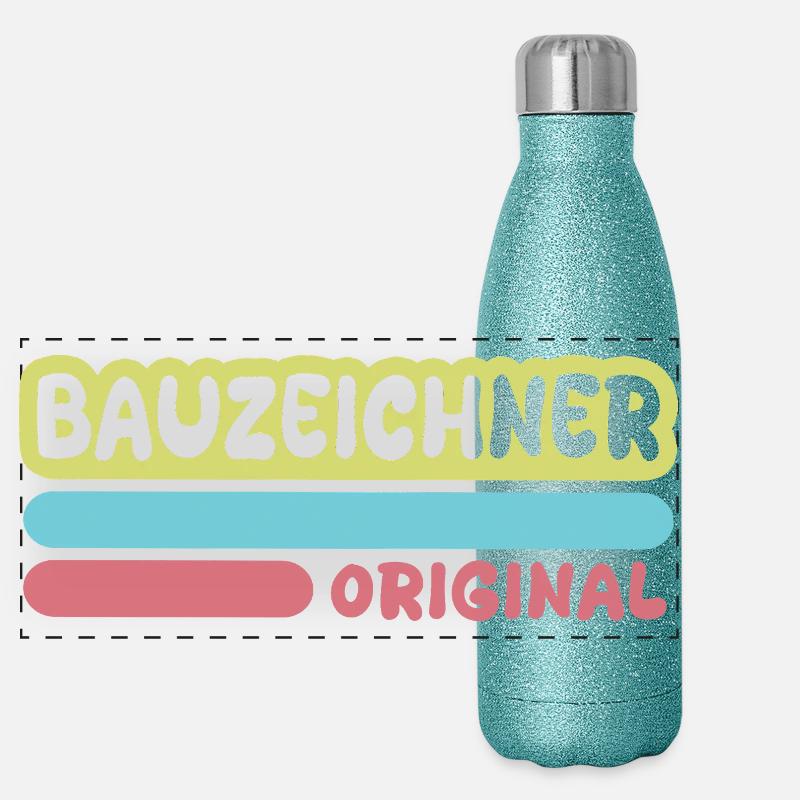 First name Draughtsman Panoramic Glitter Thermal Bottle 500 ml