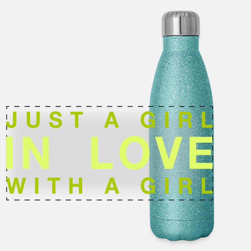 Nur ein Mädchen, das in ein Mädchen verliebt ist Panorama Glitzer Isolierflasche 500 ml