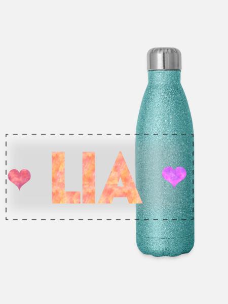 Lia - Panorama Glitzer Isolierflasche 500 ml - Blau Glitzer