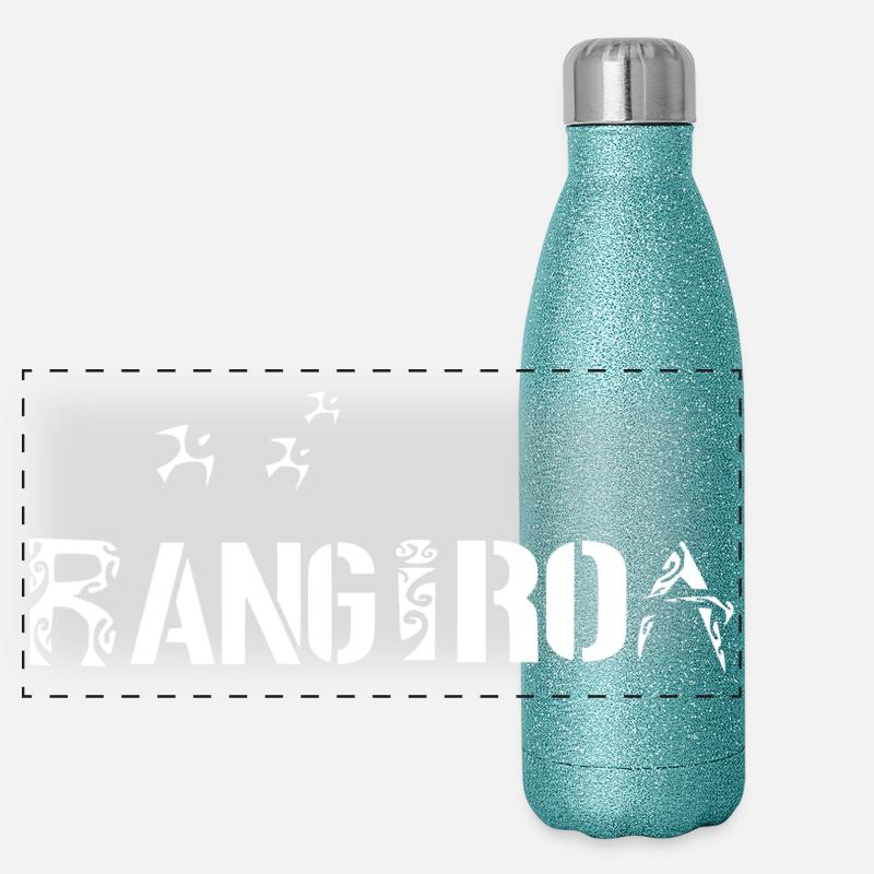RANGIROA (Weiß) Panorama Glitzer Isolierflasche 500 ml