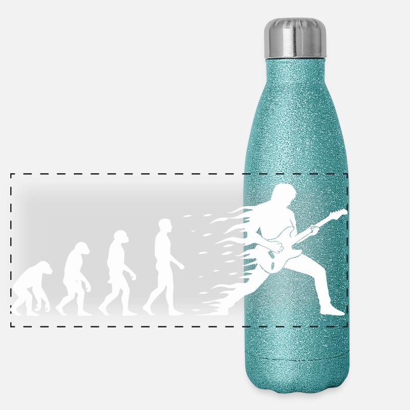 Evolution Guitar Rock Music T-Shirt Motif Gourde isotherme panoramique pailletée 500 ml
