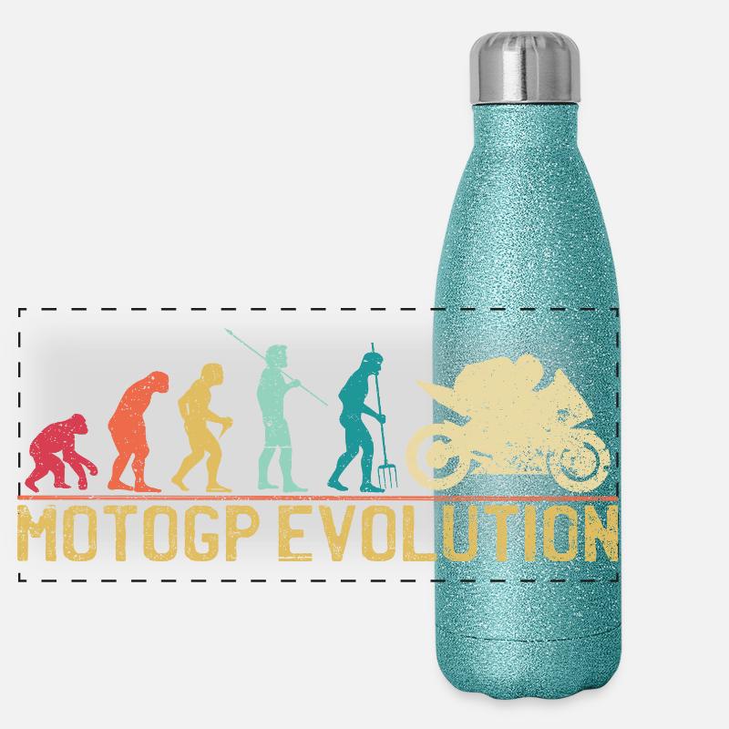 Motocross Evolution Silhouette Design Panorama Glitzer Isolierflasche 500 ml