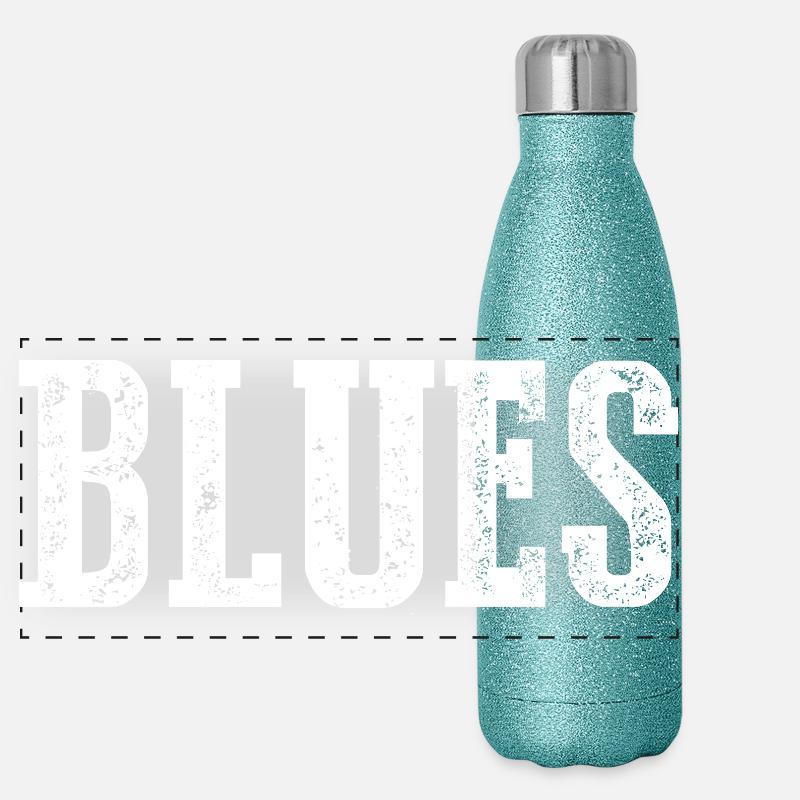 Conception de typographie vintage blues Gourde isotherme panoramique pailletée 500 ml