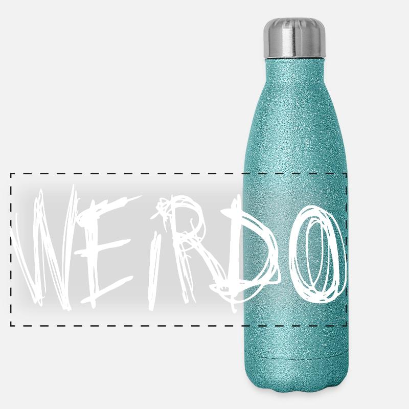 WEIRDO Punk Emo Kawaii Goth Heavy Metal Gourde isotherme panoramique pailletée 500 ml