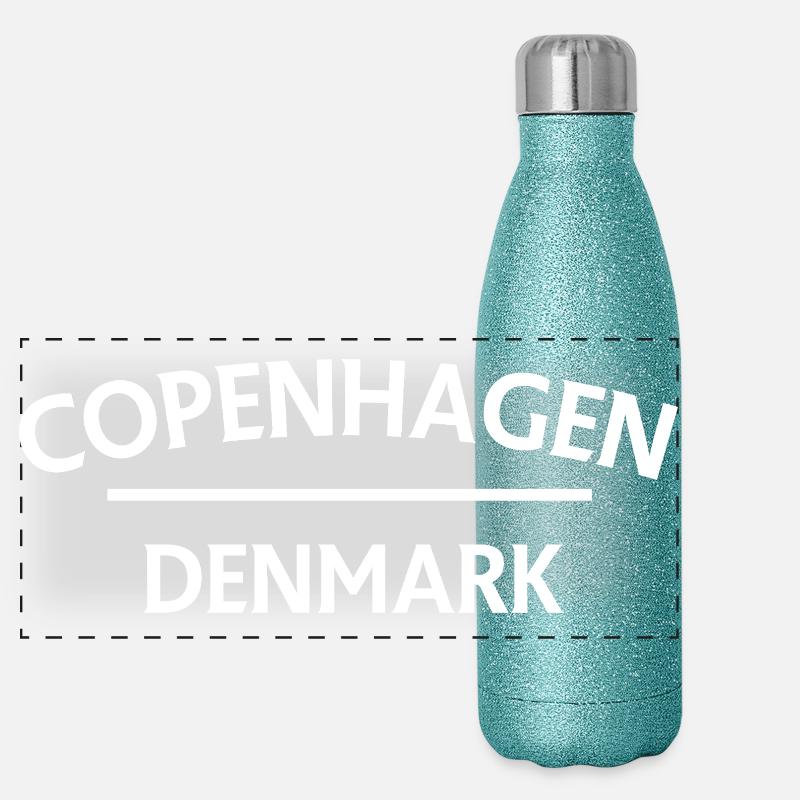 Copenhague – Danemark Textdesign Gourde isotherme panoramique pailletée 500 ml