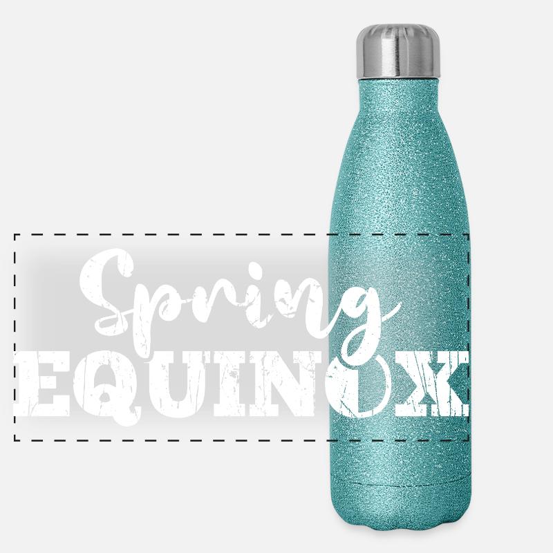 Équinoxe de printemps Joyeuses Pâques Ostara Équinoxe de mars Gourde isotherme panoramique pailletée 500 ml
