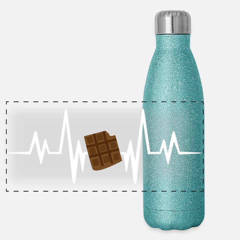 Chocolate heartbeat Panoramic Glitter Thermal Bottle 500 ml