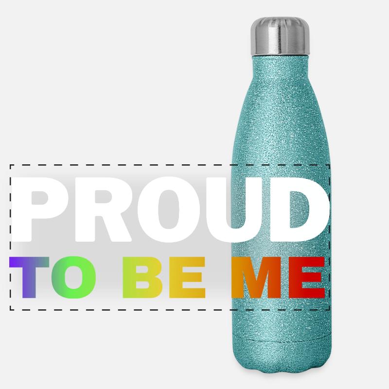 Lebendiges Pride-Empowerment-Design Panorama Glitzer Isolierflasche 500 ml