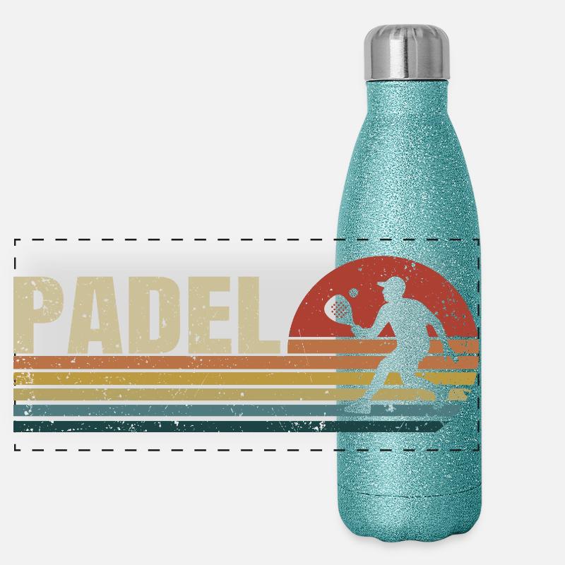 Padel Retro Sunset Panoramic Glitter Thermal Bottle 500 ml