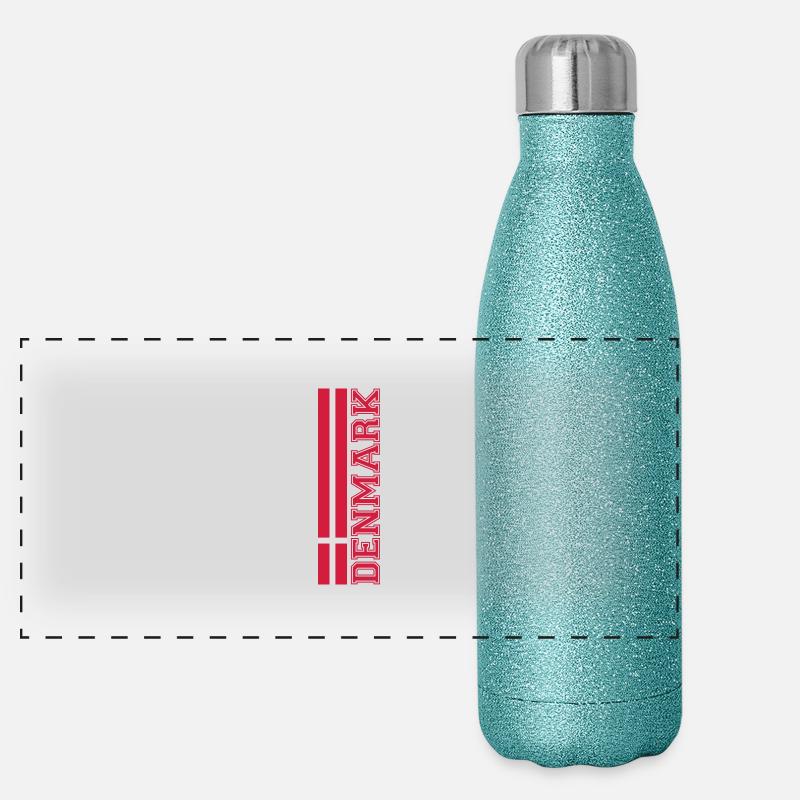 Denmark Logo Panorama Glitzer Isolierflasche 500 ml