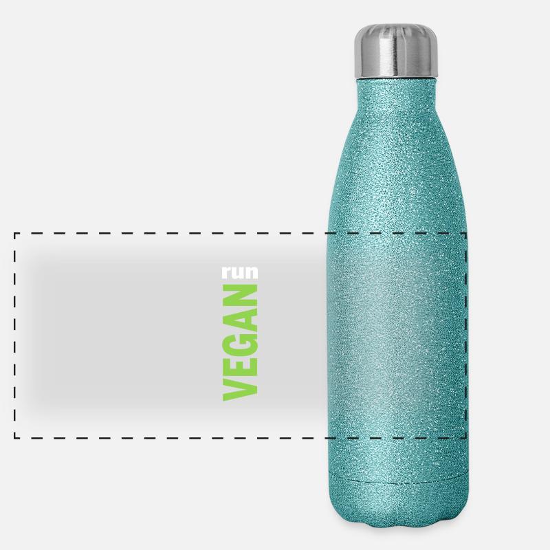 Go Vegan [green] Panorama Glitzer Isolierflasche 500 ml