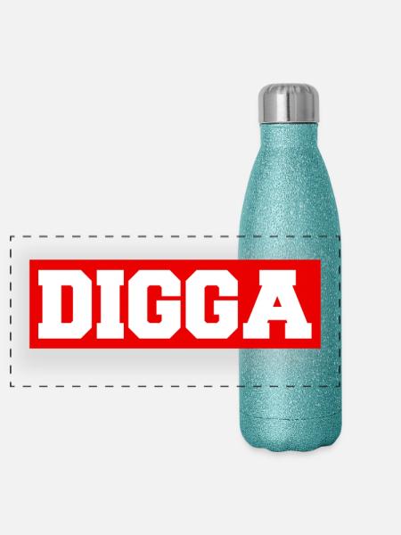 Digga - Panorama Glitzer Isolierflasche 500 ml - Blau Glitzer