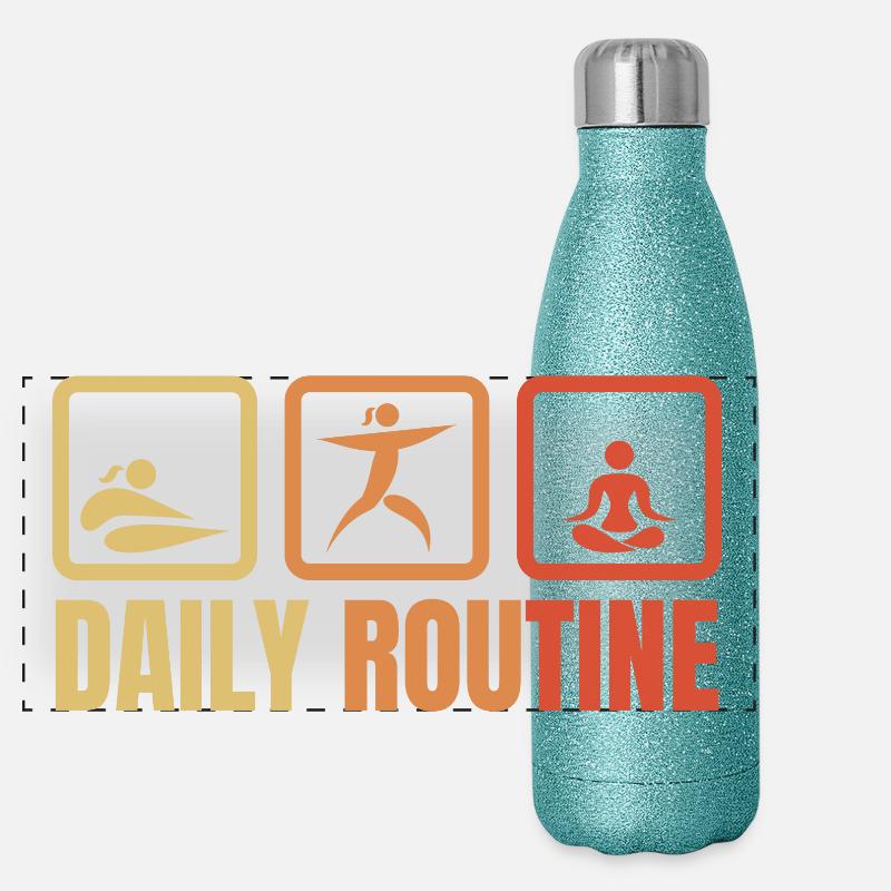 Tägliche Yoga Routine Panorama Glitzer Isolierflasche 500 ml