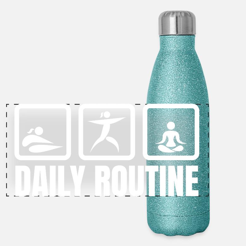 Yoga Lovers Daily Routine Panoramic Glitter Thermal Bottle 500 ml