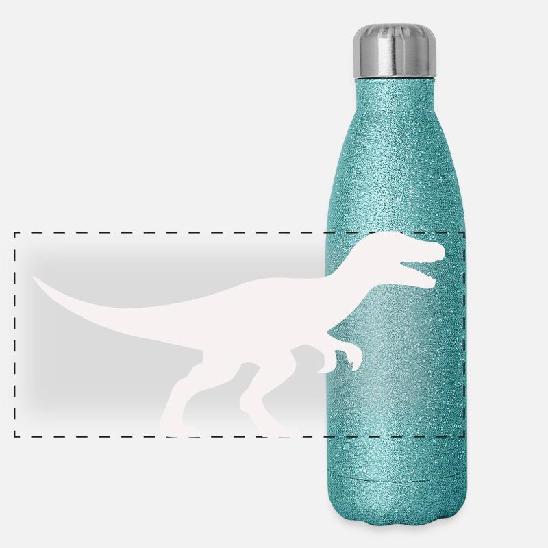Raptor  T Rex Silhouette Panorama Glitzer Isolierflasche 500 ml