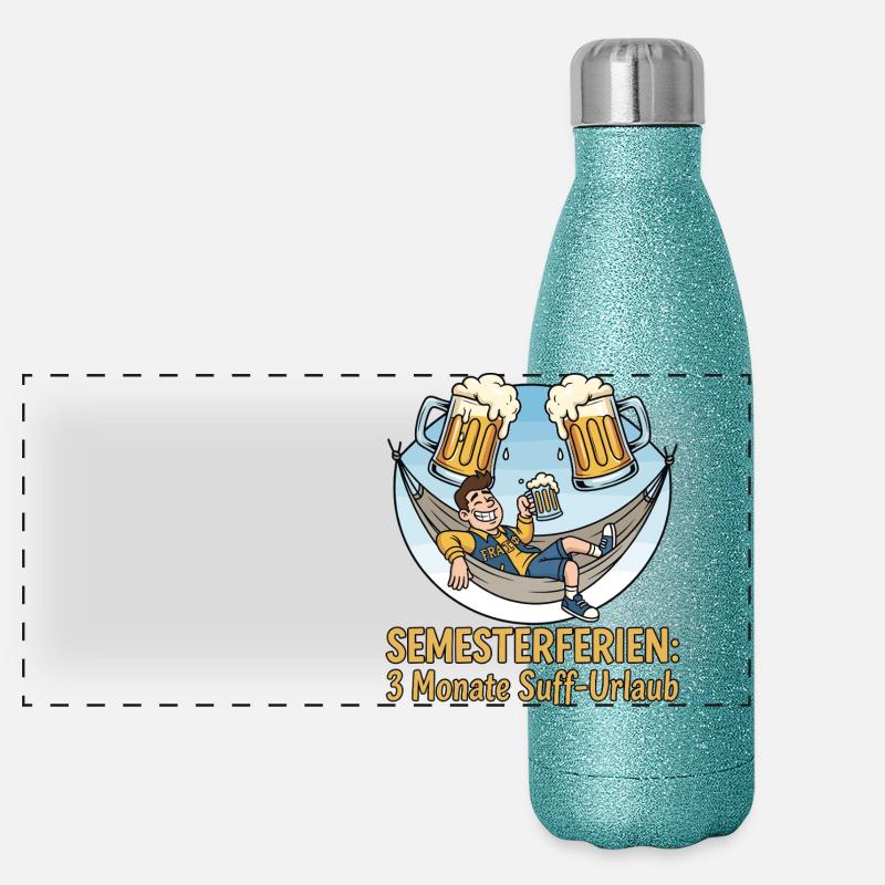 Vacances semestrielles : Vacances alcoolisées Gourde isotherme panoramique pailletée 500 ml