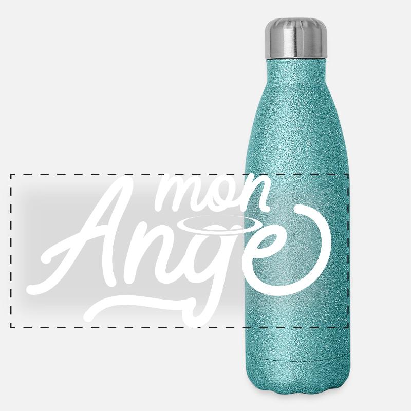 Engelsdesign mit ätherischem Heiligenschein Panorama Glitzer Isolierflasche 500 ml