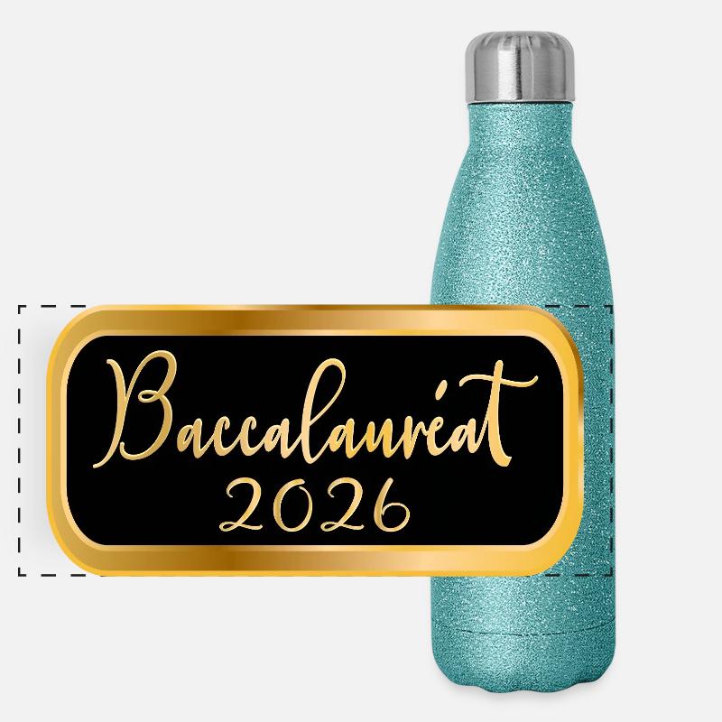 France Lycée Baccalauréat 2026 Gourde isotherme panoramique pailletée 500 ml