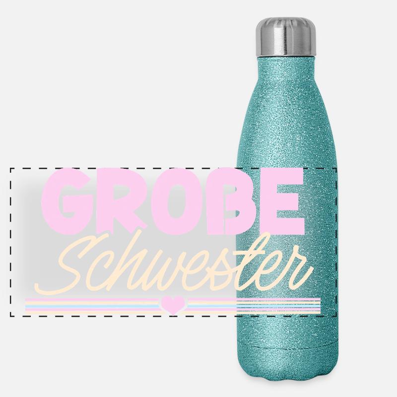 Große Schwester Panorama Glitzer Isolierflasche 500 ml