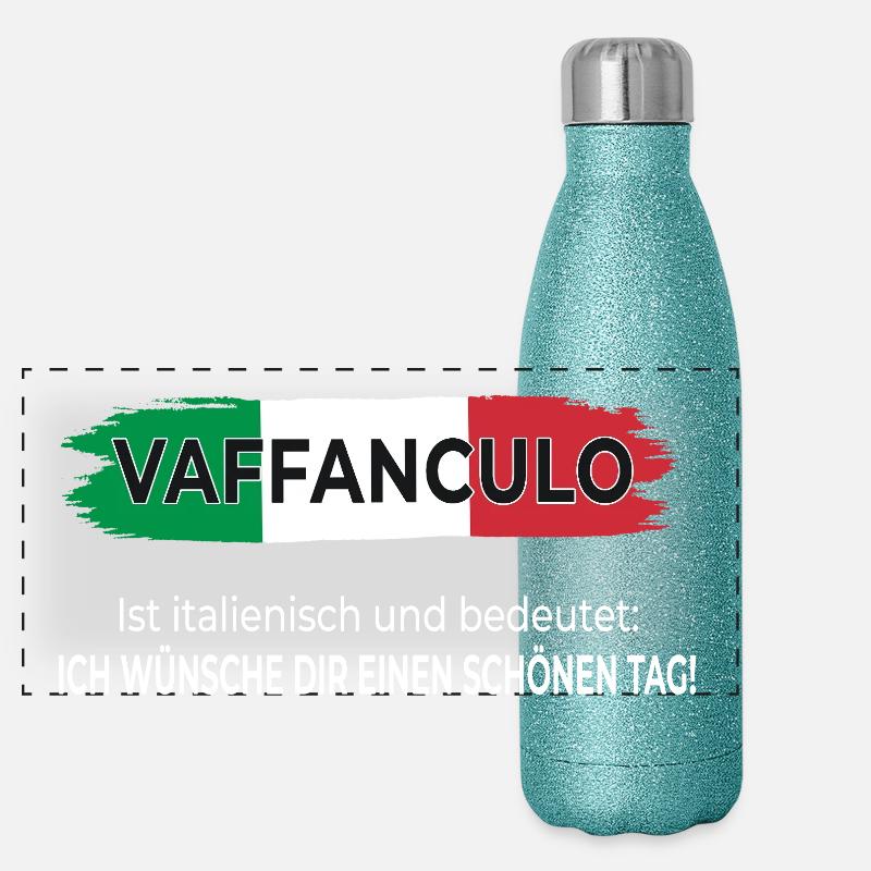 Vaffanculo – Ich wünsche dir einen schönen Tag Panorama Glitzer Isolierflasche 500 ml