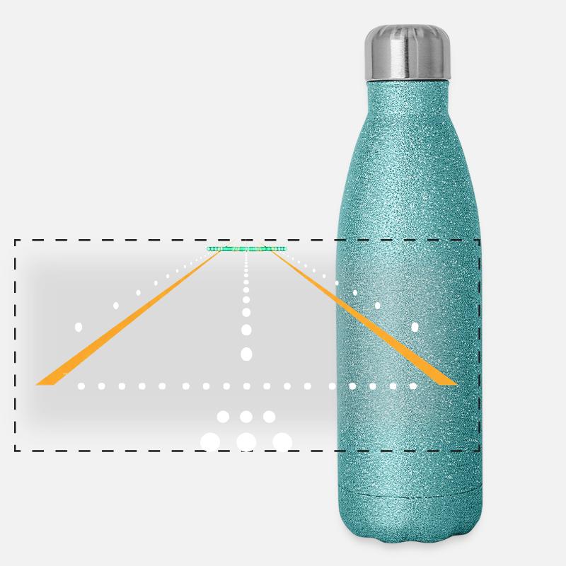 Flugzeug Flug Pilot Flugzeug Fluggesellschaft Panorama Glitzer Isolierflasche 500 ml