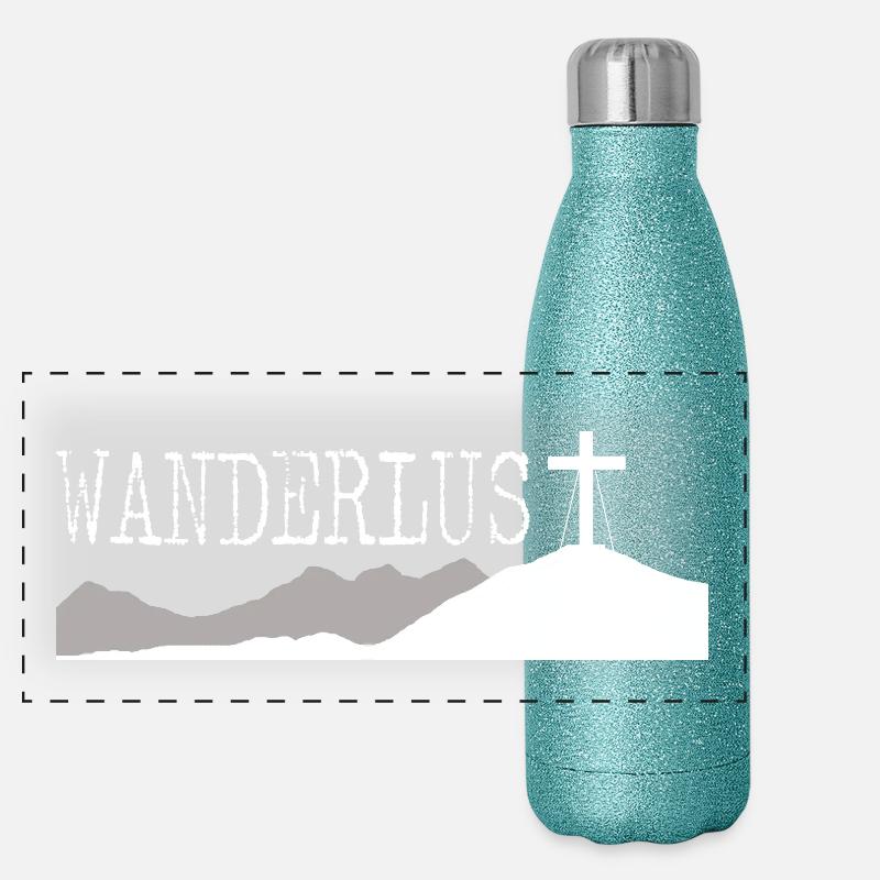 Wanderlust Panorama Glitzer Isolierflasche 500 ml