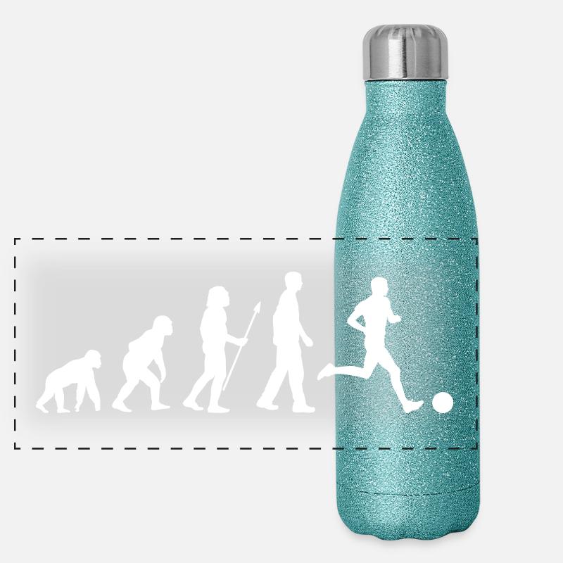 evolution soccer white Panorama Glitzer Isolierflasche 500 ml