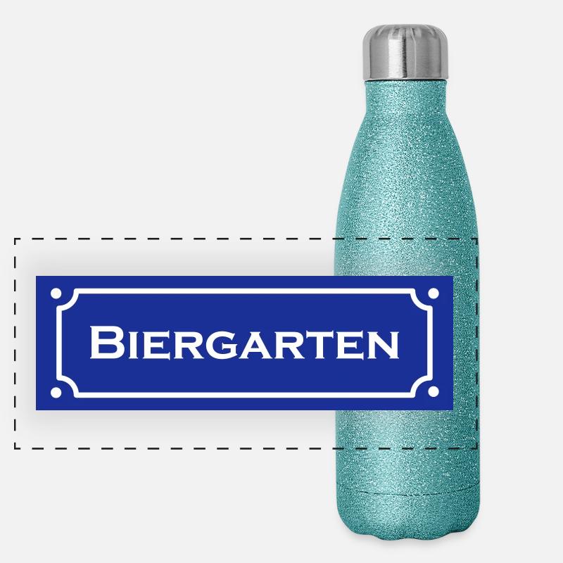 Biergarten 1 Panorama Glitzer Isolierflasche 500 ml
