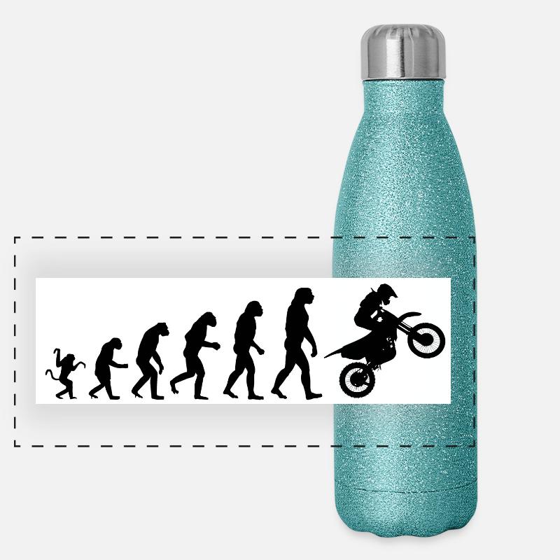 Evolution Motorrad Panorama Glitzer Isolierflasche 500 ml