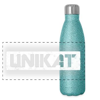 unique - Gourde isotherme panoramique pailletée 500 ml - paillettes bleues - Devant