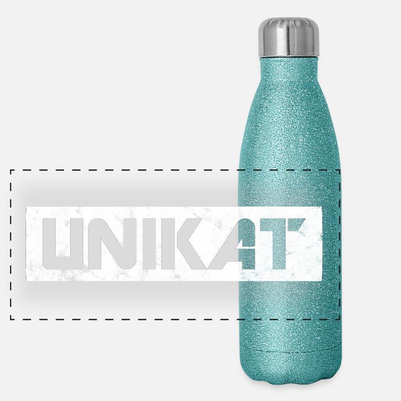 Unikat - Panorama Glitzer Isolierflasche 500 ml - Blau Glitzer