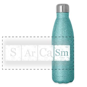 Sarcasm Element Tableau Périodique Nerd Geek - Gourde isotherme panoramique pailletée 500 ml - paillettes bleues - Devant